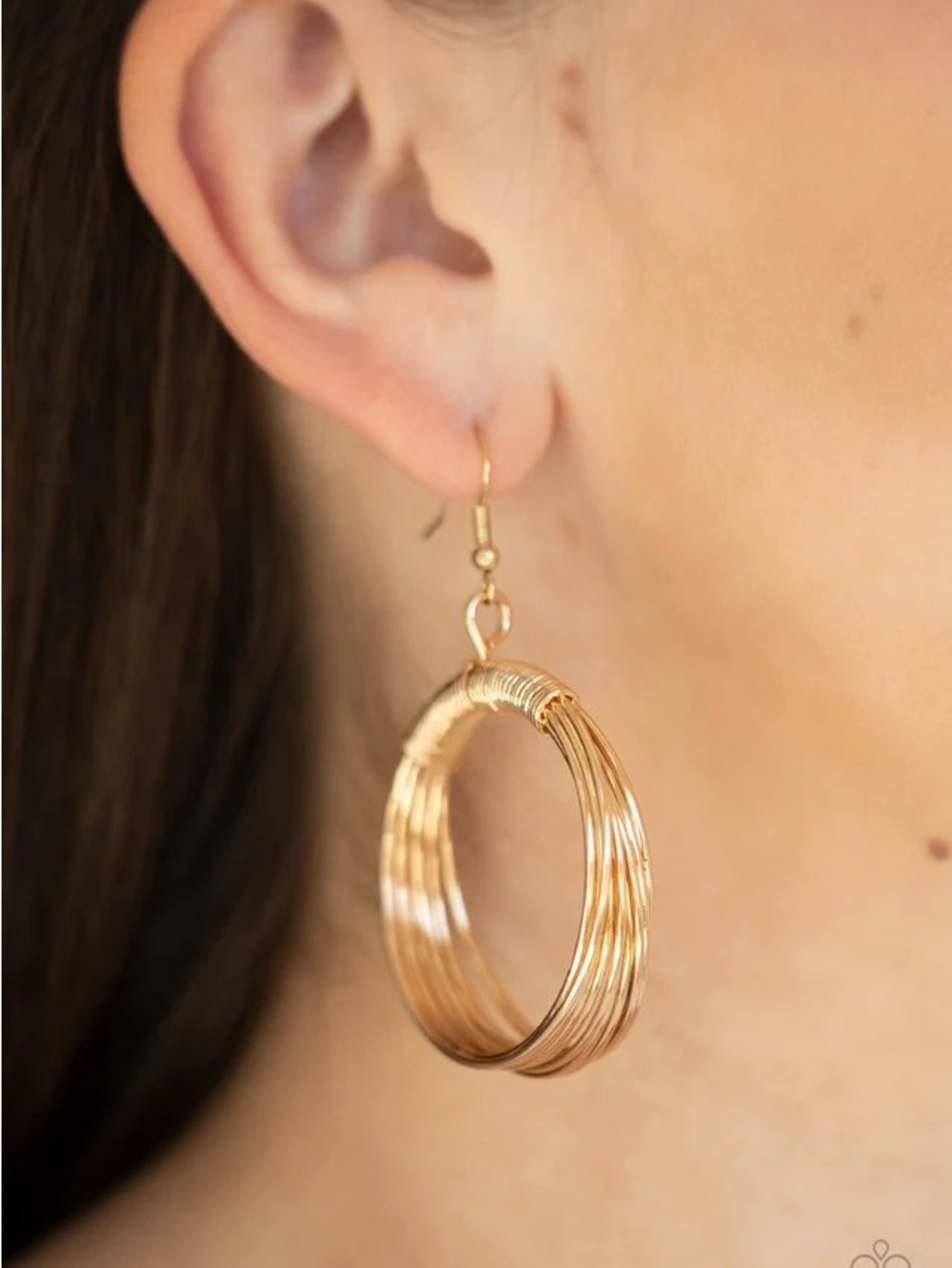 paparazzi Shimmering Gold Multi-Wire Hoop Earrings